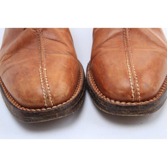 Lidfort for Barney's Mens Leather Lace Up Shoes Brown Tan Mens Sz 9 - Picture 6 of 16